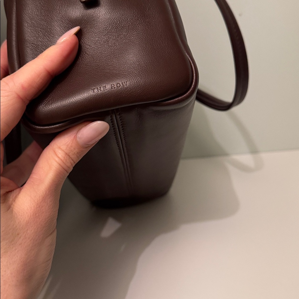 The Row Astra Brown Leather Shoulder Bag - Picture 12 of 14